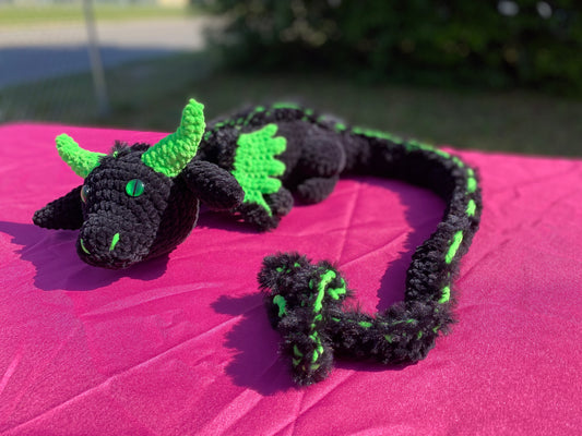 Black neon dragon